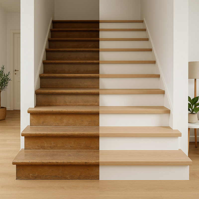 Application technique de peinture pour escalier bois intérieur